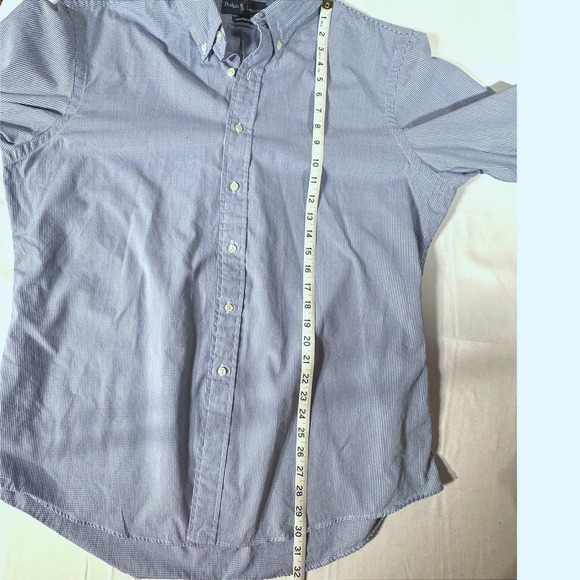 Ralph Lauren Men's‎ XL Custom Fit Button-up Long Sleeve Blue Gingham Check - Picture 8 of 8